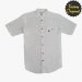 Camisa hombre manga corta tipo lino blanco cuello mao SYC Factory Original