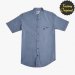 Camisa hombre manga corta tipo lino celeste cuello mao SYC Factory Original