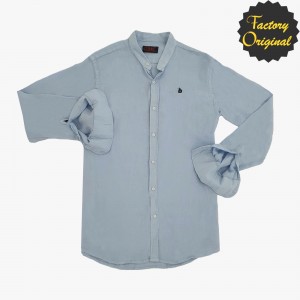Camisa hombre lino modelo cuello mao azul claro SYC FACTORY ORIGINAL