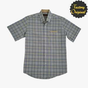 Camisa hombre manga corta modelo Escocia azul verdoso SYC Factory Original