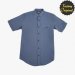 Camisa hombre manga corta tipo lino modelo Serenidad celeste cuello mao SYC Factory Original
