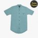 Camisa hombre manga corta tipo lino modelo Serenidad verde claro cuello mao SYC Factory Original