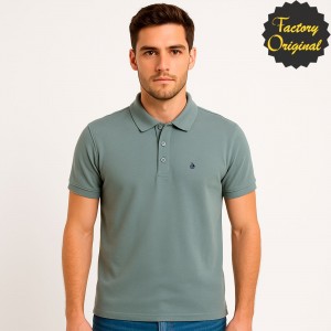 Polo Básico Barco Manga Corta Gris Verdoso SYC FACTORY ORIGINAL