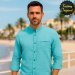 Camisa hombre barco tipo lino modelo serenidad verde claro cuello mao SYC FACTORY ORIGINAL