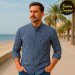 Camisa hombre bambula barco marino SYC FACTORY ORIGINAL