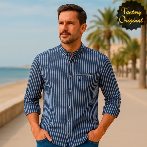 Camisa hombre bambula barco marino SYC FACTORY ORIGINAL