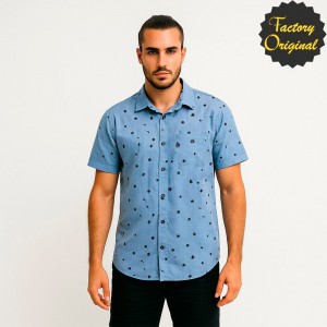 Camisa hombre manga corta silvestre azul SYC Factory Original