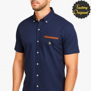 Camisa hombre manga corta modelo clásico marino SYC Factory Original
