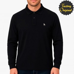 Polo manga larga algodón negro SYC Factory Original