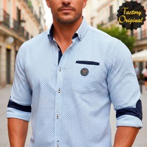 CAMISA HOMBRE PUNTILLEO...
